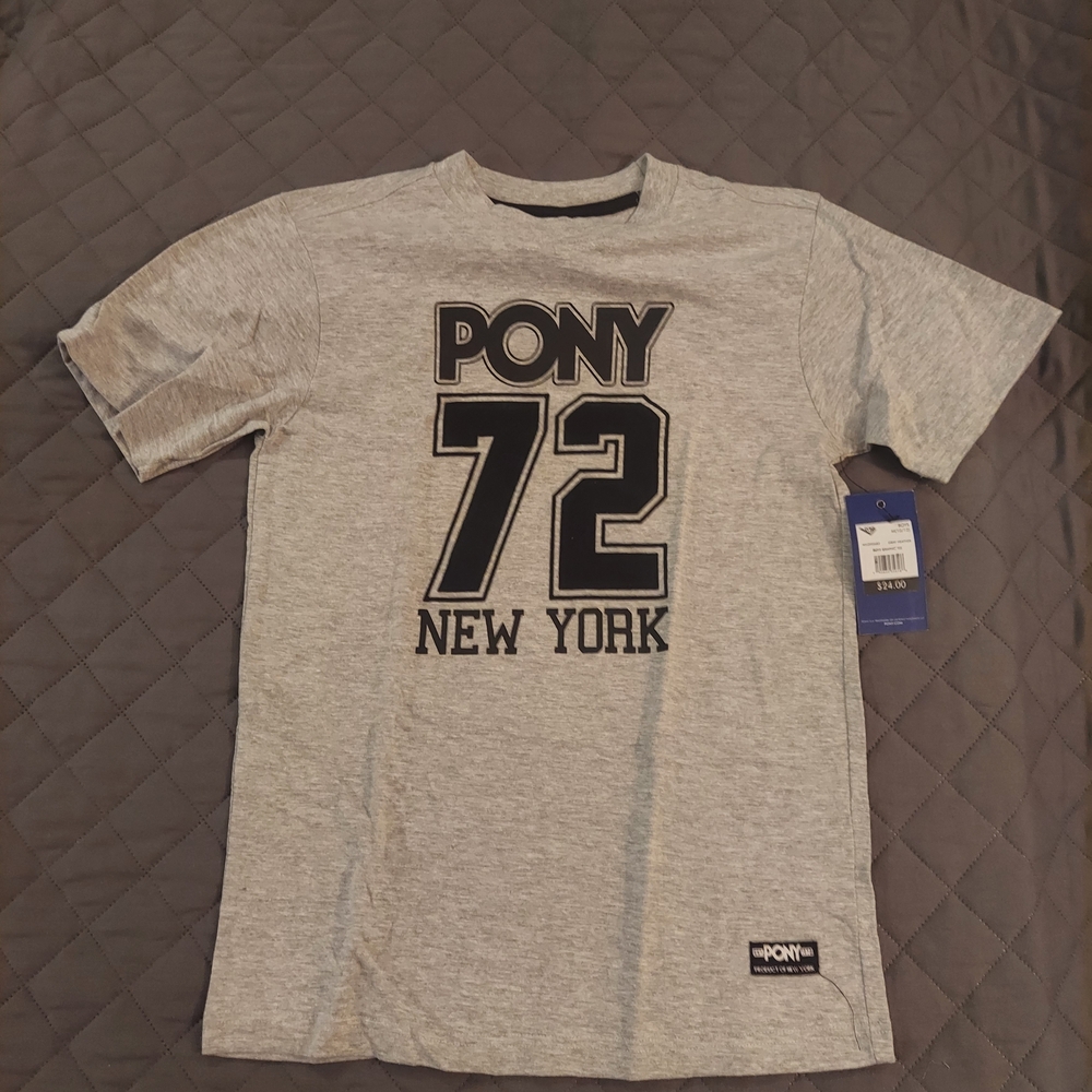 Pony Light Gray Graphic Tee for Men